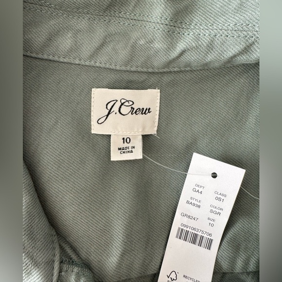 J. Crew - NWT Zip Front Chino Mini Dress Sz 10 - Picture 7 of 8